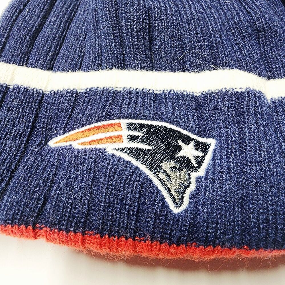 VTG Y2K New England Patriots Reebok NFL Football Cuffed Beanie EUC Mid 2000s - Picture 3 of 6